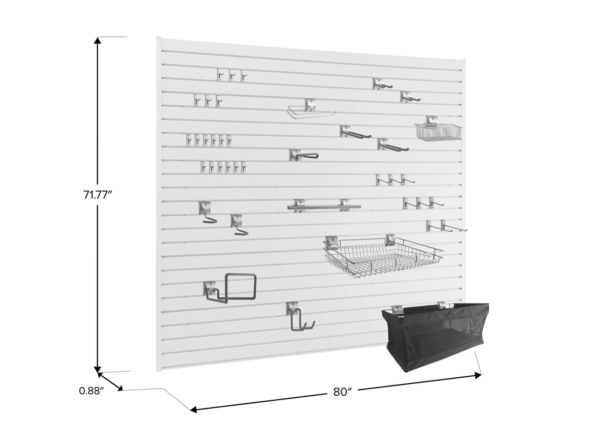 40 SQ. FT. PVC Slatwall with 40-Piece Accessory Kit