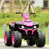 12V Kids Ride on ATV with LED Lights and Treaded Tires and LED lights-Pink