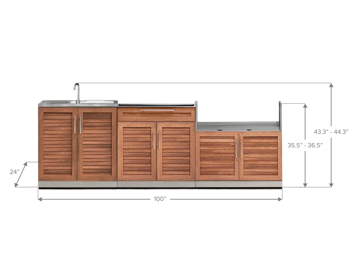 Outdoor Kitchen Stainless Steel 3 Piece Cabinet Set with Sink, 2-Door Drawer and Grill Cabinet