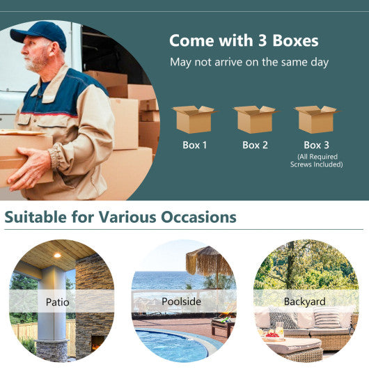 4 Pieces Patio Rattan Furniture Set with Tempered Glass Coffee Table-Turquoise