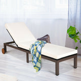 Back Adjustable Cushioned Patio Rattan Lounge Chair