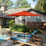 9' Patio LED Solar Umbrella with Crank-Orange