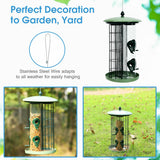 3-in-1 Metal Hanging Wild Bird Feeder with 4 Feeding Ports and Perches