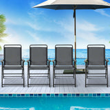 4 Pieces Portable Outdoor Folding Chair with Armrest