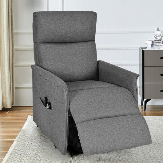 Power Lift Massage Recliner Chair for Elderly with Heavy Padded Cushion-Gray