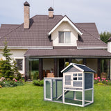 Outdoor Wooden Rabbit hutch-Gray