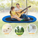 60 Inch Saucer Surf Outdoor Adjustable Swing Set-Blue+Black