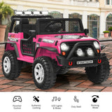 12V Kids Remote Control Electric Ride On Truck Car with Lights and Music-Pink