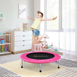 38 Inch Mini Folding Trampoline Portable Leisure Fitness Backboard-Pink