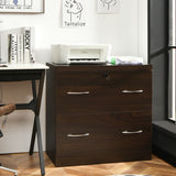 2-Drawer File Cabinet with Lock Hinging Bar Letter and Legal Size-Coffee