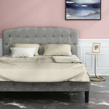 Queen Upholstered Headboard with Adjustable Heights-Light Gray