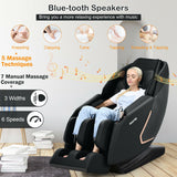 Soothe 10-Full Body Zero Gravity Massage Chair with SL Track Heat Installation-free-Black