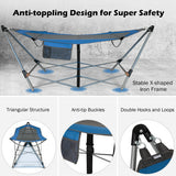 Portable Folding Hammock with Hammock Stand-Blue