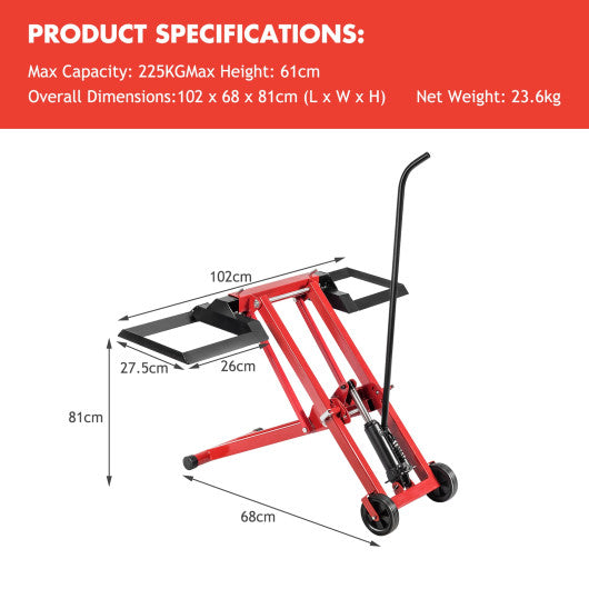 Hydraulic Lawnmower Lift Jack for Tractors and Zero Turn Riding Lawn Mowers