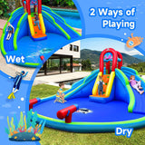 Inflatable Water Park Waterslide for Kids Backyard with 780W Air Blower