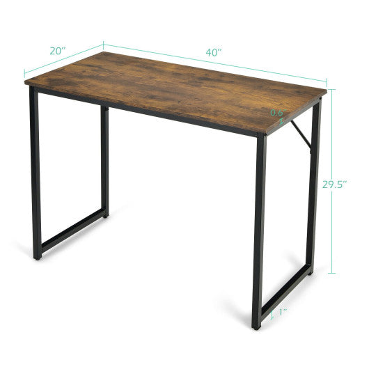 L Shaped Computer Desk and Writing Workstation for Home and Office-Rustic Brown