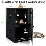 2-tier Litter Hidden Cat House With Anti-toppling Device-Black