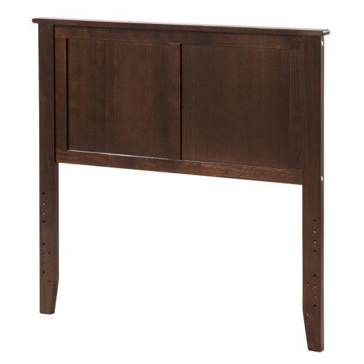 Solid Wood Flat Panel Headboard for Twin-size Bed-Brown