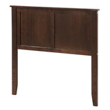 Solid Wood Flat Panel Headboard for Twin-size Bed-Brown