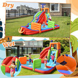 6-in-1 Kids Pirate Ship Water Slide Inflatable Bounce House with Water Guns Without Blower