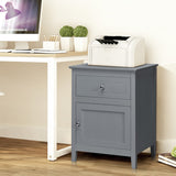 2-Tier Accent Table with Spacious Tabletop-Gray