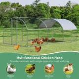 6.2 Feet/12.5 Feet/19 Feet Large Metal Chicken Coop Outdoor Galvanized Dome Cage with Cover-L