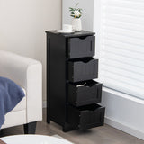 4-Drawer Freestanding Floor Cabinet with Anti-Toppling Device-Black