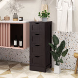 4-Drawer Freestanding Floor Cabinet with Anti-Toppling Device-Dark Brown