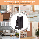 4-Drawer Freestanding Floor Cabinet with Anti-Toppling Device-Dark Brown