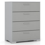 4 Drawer Storage Cabinet with Metal Legs Handles with Anti-Toppling Devices-Gray