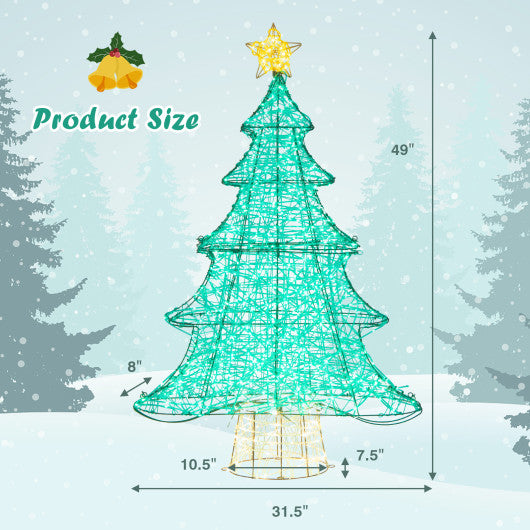 4 Feet Lighted Artificial Christmas Tree with 520 LED Lights and Top Star