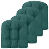 4 Pack 17.5  x 17 Inch U-Shaped Chair Pads with Polyester Cover-Green