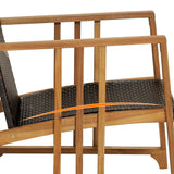 4 Pieces Patio Rattan Conversation Set with Seat and Back Cushions-Off White