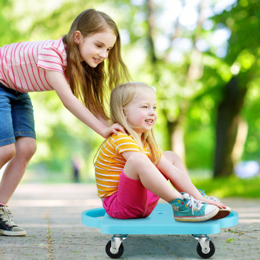 4 Pieces Kids Sitting Scooter Set with Non-marring Universal Casters-Multicolor