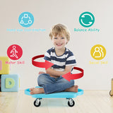 4 Pieces Kids Sitting Scooter Set with Non-marring Universal Casters-Multicolor