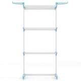 4-tier Clothes Drying Rack with Rotatable Side Wings and Collapsible Shelves-Navy