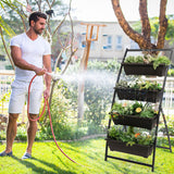 4-Tier Vertical Raised Garden Bed with 4 Containers and Drainage Holes-M