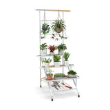 4-Tier Hanging Plant Stand with Hanging Bar