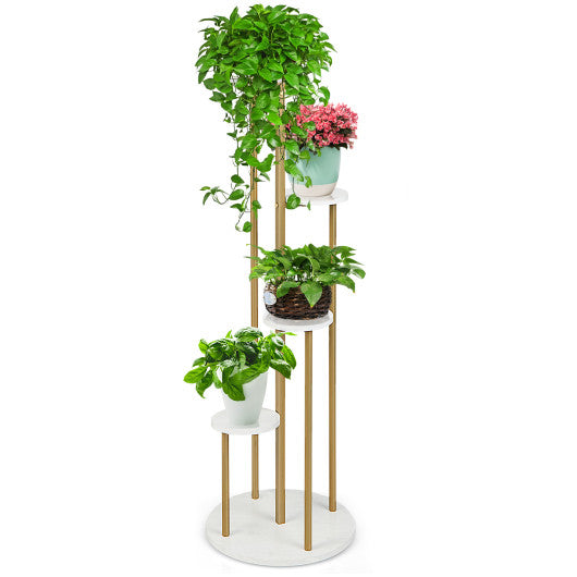 4-Tier 48.5 Inch Metal Plant Stand-White