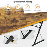 59 Inches L-Shaped Corner Desk Computer Table for Home Office Study Workstation-Brown
