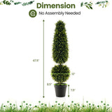 4 Feet Artificial Boxwood Topiary Tree with Natural Vines and PE Leaves-Green