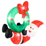 4 ft Inflatable Santa Claus Wreath with Red Bow and 5 LED Lights