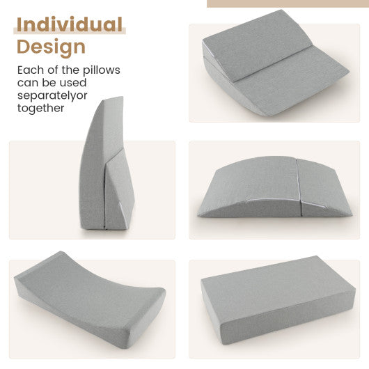 4-in-1 Convertible Folding Sofa Bed with High-Density Foam-Gray