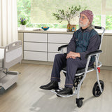 4-in-1 Foldable Bedside Commode Chair with Brakes and Bucket and Footrest