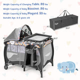 4 in 1 Portable Baby Nursery Center with Net and Music Box-Multicolor