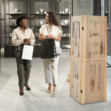 4-Panel Pegboard Display 5 Feet Tall Folding Privacy Screen for Craft Display Organized-Natural