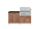 Outdoor Kitchen Stainless-Steel 4 Piece Cabinet Set with Bar, Grill Cabinet, Platinum Grill, and Countertop