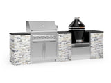 Outdoor Kitchen Signature Series 9 Piece Cabinet Set with Kamado, Platinum Grill and Grill Cabinet