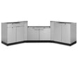 Outdoor Kitchen Stainless Steel 5 Piece Cabinet Set with 2-Door, Bar, Grill and Corner Cabinets