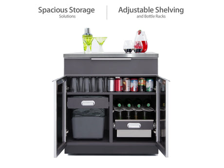 Outdoor Kitchen Aluminum 2 Piece Cabinet Set